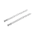 Coppia di catenelle di estensione argentate con pendenti a goccia per gioielli - Confezione da 5 Pezzi (5cm) / Oro Bianco K Goccia d'Acqua