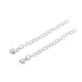 Coppia di catene di estensione in argento con ciondolo a stella per collane fai-da-te - Confezione da 5 Pezzi (5cm) / Stella Argento