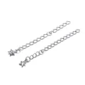 Due catene di estensione con ciondoli a stella d'argento per creazione di gioielli fai-da-te. - Confezione da 5 Pezzi (5cm) / Oro Bianco K Stella