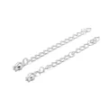 Coppia di catene di estensione argento con ciondoli a tulipano per creazione gioielli DIY - Confezione da 5 Pezzi (5cm) / Tulipano in Argento