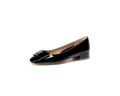 Eleganter schwarzer Lackleder-Damenhalbschuh mit quadratischer Spitze und großer Schnalle - 34 / Schwarz