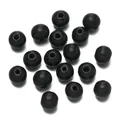 Massief zwart geverfde ronde houten kralen met rechte gaten voor DIY sieraden maken - 50 Stuks/Verpakking (10mm/Gat 2.5mm) / Zwart