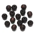 Donkerbruine ronde houten kralen met recht gat voor het maken van DIY-sieraden - 50 Stuks/Verpakking (10mm/Gat 2.5mm) / Bruin