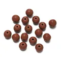 Massieve bruine ronde houten kralen met rechte gaten voor DIY sieraden accessoires - 50 Stuks/Verpakking (10mm/Gat 2.5mm) / Oranje Bruin
