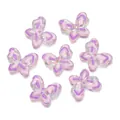 Vue détaillée de perles papillon en acrylique translucide pour la création de bijoux. - 1 Pièce / Violet