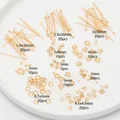 18K vergulde DIY-sieradenonderdelenset met pinnen, ringen en kralen voor handwerken - Verguld Koperen Basis Sieraden Accessoires Set