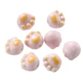 Kawaii pink cat paw shaped ceramic beads with cream texture for DIY jewelry making - Cat Paw Style (Style 1) / 1 Piece / Pink