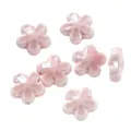 Lovely pink cream texture ceramic flower beads for DIY phone chain jewelry making - 5-Petal Flower Style (Style 2) / 1 Piece / Pink