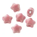 Handmade pink star-shaped ceramic beads with smooth cream texture for DIY jewelry making - Five-Pointed Star Style (Style 5)