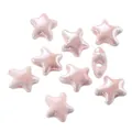 Creamy pink star-shaped ceramic loose beads for DIY jewelry making and phone chains - Five-Pointed Star Style (Style 9)