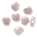 Delicate pink shell-shaped ceramic beads with smooth cream texture for DIY jewelry - Shell Style (Style 13)