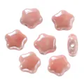Pink star-shaped ceramic beads with a smooth, glossy cream-like finish for DIY jewelry. - Five-Pointed Star Style (Style 17)