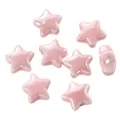 Premium glossy pink star-shaped ceramic beads for DIY phone chains and jewelry making projects - Five-Pointed Star Style (Style 18)