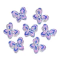 Vue rapprochée de perles papillon en acrylique colorées avec fini iridescent brillant - 1 Pièce / Bleu foncé