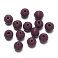 Hochwertige runde dunkelviolette lackierte Holzperlen für DIY-Schmuck und Armbandherstellung - 50 Stück/Packung (10mm/Loch 2.5mm) / Dunkellila