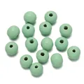 Runde mintgrüne lackierte Holzperlen für DIY-Schmuck, Armband- und Halskettenherstellung - 50 Stück/Packung (10mm/Loch 2.5mm) / Grün