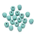 Türkisfarbene lackierte Holzperlen mit geradem Loch für DIY-Schmuckherstellung - 50 Stück/Packung (10mm/Loch 2.5mm) / Hellseeblau
