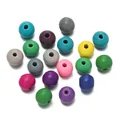 Hochwertige bunte lackierte Holzperlen mit geraden Löchern für die DIY-Schmuckherstellung - 50 Stück/Packung (10mm/Loch 2.5mm) / Mehrfarbig