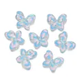 Perles papillon en acrylique irisées avec des accents bleus et roses pour bijoux DIY - 1 Pièce / Bleu