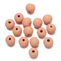 Pfirsichfarbene lackierte Holzperlen mit geraden Löchern für DIY-Schmuckherstellung - 50 Stück/Packung (10mm/Loch 2.5mm) / Orangerosa