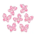 Lot de perles papillon en acrylique rose transparent pour bijoux et loisirs créatifs - 1 Pièce / Rose rouge