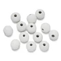 Massive weiße, spritzlackierte Holzperlen mit geradem Loch für die DIY-Schmuckherstellung - 50 Stück/Packung (10mm/Loch 2.5mm) / Weiß
