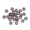 Colorful metallic thread wrapped donut rings for DIY jewelry making and handicraft crafts - Inner Diameter 3.2mm / 10 Pieces/Pack (6.5MM) / Deep Multicolor