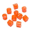 Perles cylindriques en acrylique orange avec texture marbrée blanche pour bijoux DIY - 10 Pièces/Paquet (11.5x12mm, Trou 2.3mm) / Orange