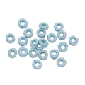 Light blue metallic silk woven round ring charms for DIY handmade jewelry crafts - Inner 3.5mm / 10 Pieces/Pack (7mm) / Light Blue