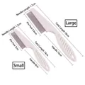 Detailed dimension chart of high-density steel flea combs for cats and dogs - Large (JRB-TZS) / 18cm / White
