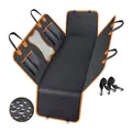 Heavy duty waterproof quilted pet car seat cover with orange trim and bone pattern detail - 137*147cm / Bone Orange Edge