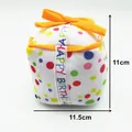 Jouet couineur pour chien en peluche boîte cadeau à pois avec nœud orange et ruban - Boîte cadeau