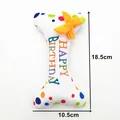 Jouet en peluche sonore en forme d'os pour anniversaire de chien avec nœud orange - Os Brodé