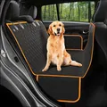 Housse de siège de voiture pour chien imperméable noire avec garniture orange vif - Bord Orange