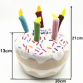 Jouet gâteau d'anniversaire en peluche pour animaux, dimensions 20cm x 21cm x 13cm - Grand Gâteau