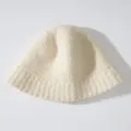 Soft winter alpaca wool bucket hat for women in an elegant cream white color variant - One Size / White