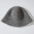 Elegant soft grey alpaca wool fuzzy bucket hat provides stylish winter warmth and comfort - One Size / Dark Gray