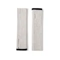 Beige gerippte Armstulpen aus Wolle mit eleganten schwarzen Rändern und Daumenlöchern - Einheitsgröße / Weiß