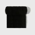 Schwarzer Langhaar-Alpakawollschal mit weicher, flauschiger Textur - 190cm / Obsidian-Schwarz