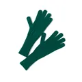 Dunkelgrüne Wollstrick-Touchscreen-Handschuhe mit langen Bündchen und Zopfmuster - Einheitsgröße / Malachitgrün