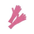 Rosa Strickhandschuhe aus reiner Wolle mit Touchscreen-Fingeröffnungen für den Winter. - Einheitsgröße / Metallrosa