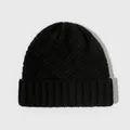 Minimalistische zwarte gebreide muts van 100% wol voor warme winterdagen en stijl - Eén maat / Obsidiaan Zwart