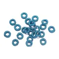 Shimmering iridescent blue metallic thread rings for DIY jewelry and spacer beads. - Inner 3.5mm / 10 Pieces/Pack (7mm) / Teal