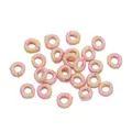 Colorful iridescent pink and gold wire-wrapped coil spacers for DIY jewelry making - Inner 3.5mm / 10 Pieces/Pack (7mm) / Pink Yellow