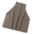 Elegant high-neck split knit scarf vest in warm brown wool blend style - Khaki