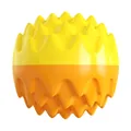 Balle à mâcher bicolore pour chien avec picots pour l'entraînement et le soin des dents - Balle à Mâcher Sonore / Jaune Orangé