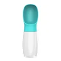 Tragbare türkisfarbene Haustierreise-Wasserflasche für Hunde und Katzen im Freien - 500ml / Seeblau