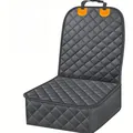Close-up of black quilted pet car seat cover with adjustable straps and side protection - Front Seat Basic Style