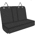 Waterproof diamond-quilted black dog car seat cover for backseat protection of pets. - Drip Plastic Without Seat Belt / Universal Back Seat