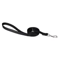 Laisse noire durable en nylon pour chien avec poignée en cuir PU et mousqueton métallique. - Laisse pour animal / M: 2,5*42CM / Noir
